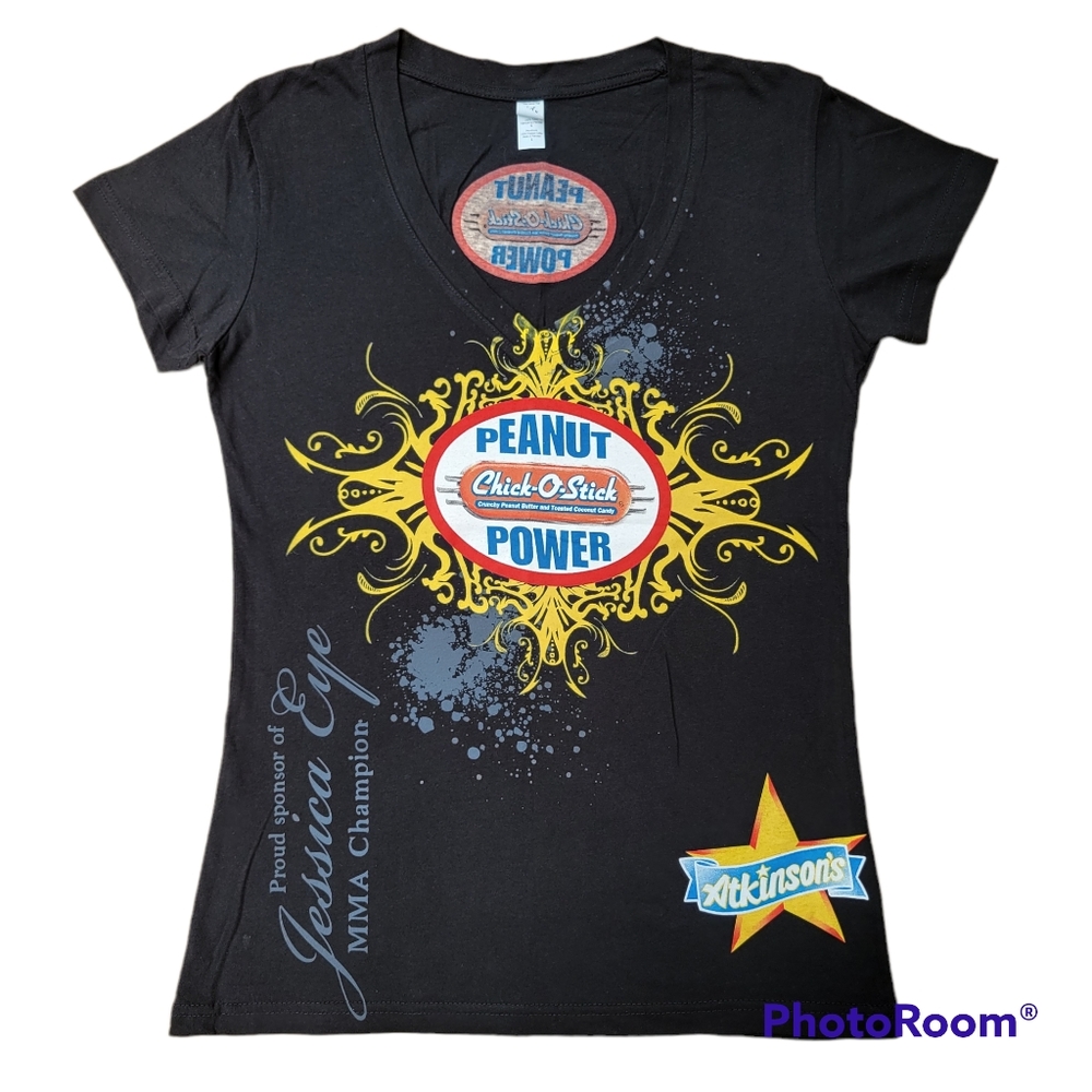 Graphic Print Vneck Short Sleeve Tee Tops Tshirt 90s Y2K 100% Cotton Women L